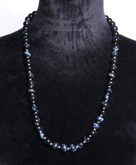 Hawk's Eye Blue Bead Necklace