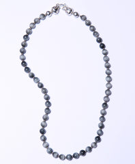 Hawk's Eye Gray Bead Necklace